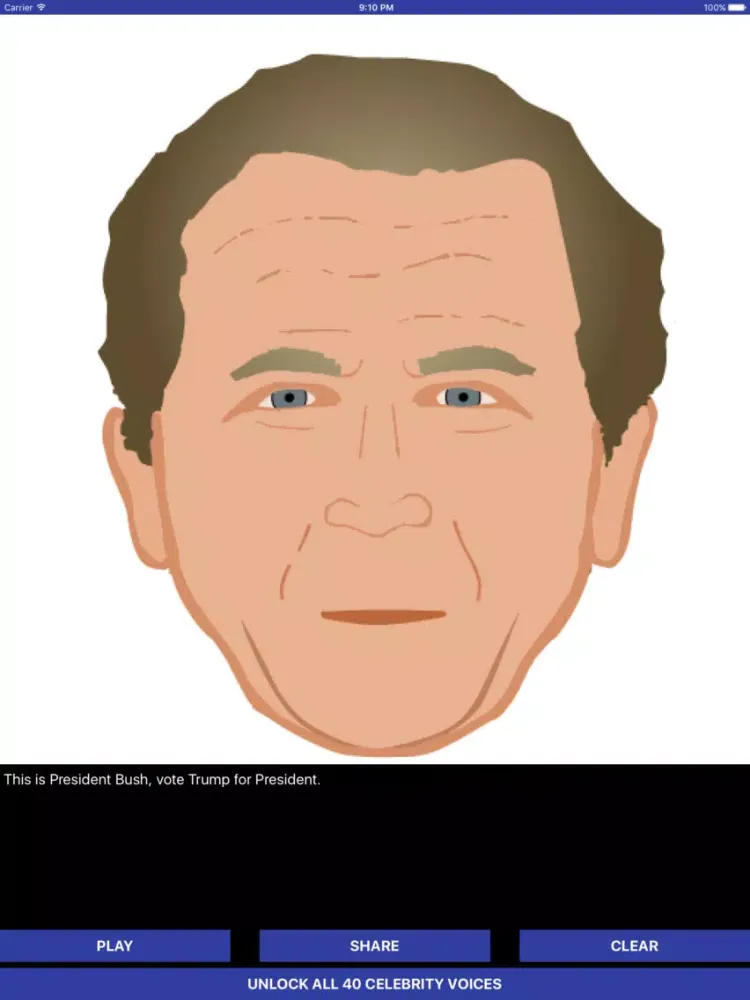 Tangkapan layar iSpeech Bush™ iPad 