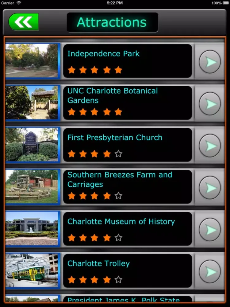 Charlotte Offline Map Guide iPad  Screenshots