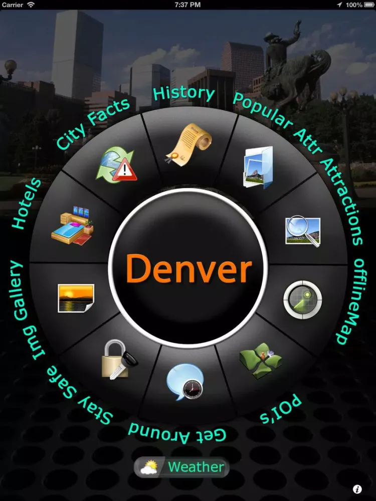 Capturas de tela do Denver Offline Map Guide iPad 
