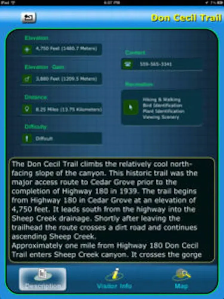 Capturas de tela do Sequoia National Park Guide iPad 