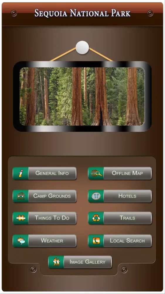 Capturas de tela do Sequoia National Park Guide