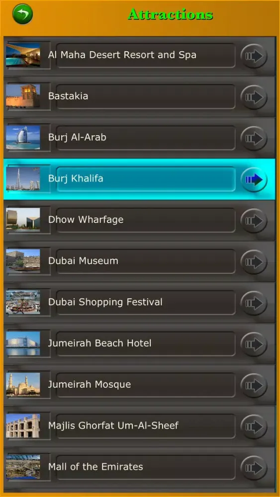 Capturas de tela do UAE Tourism