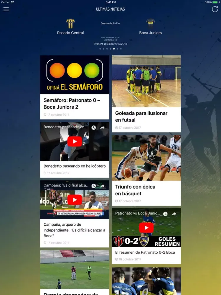 Capturas de tela do Boca Live — Fútbol en directo iPad 