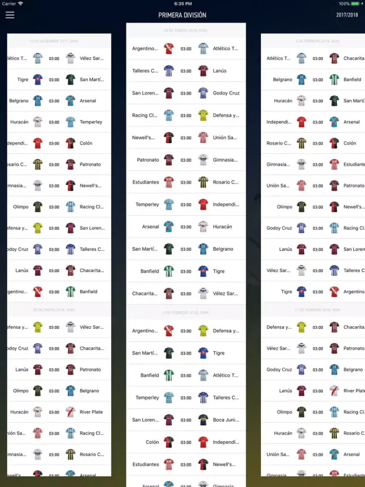 Capturas de tela do Boca Live — Fútbol en directo iPad 