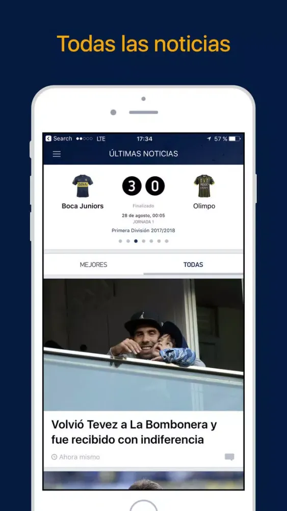 Capturas de tela do Boca Live — Fútbol en directo