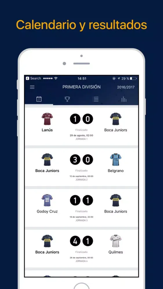 Capturas de tela do Boca Live — Fútbol en directo