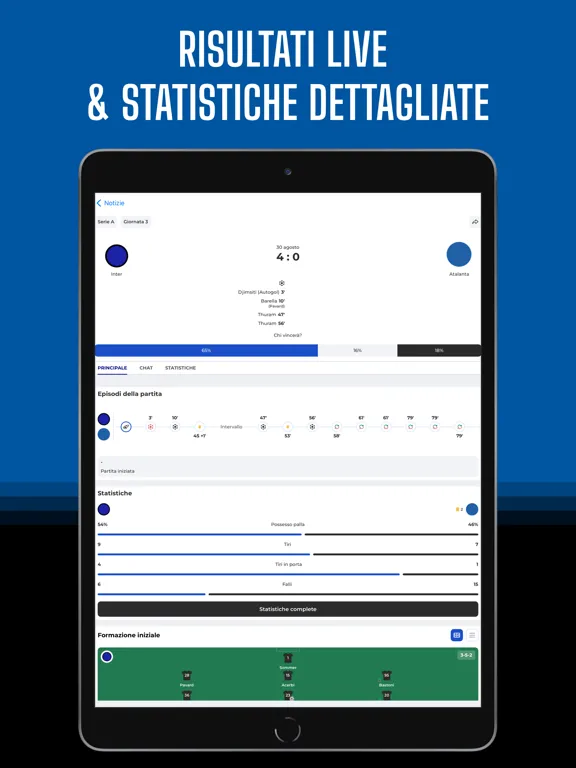 Inter Live: Risultati, notizie iPad 应用截图