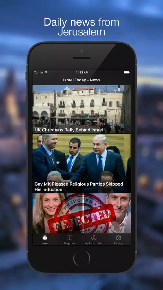 Capturas de tela do Israel Today