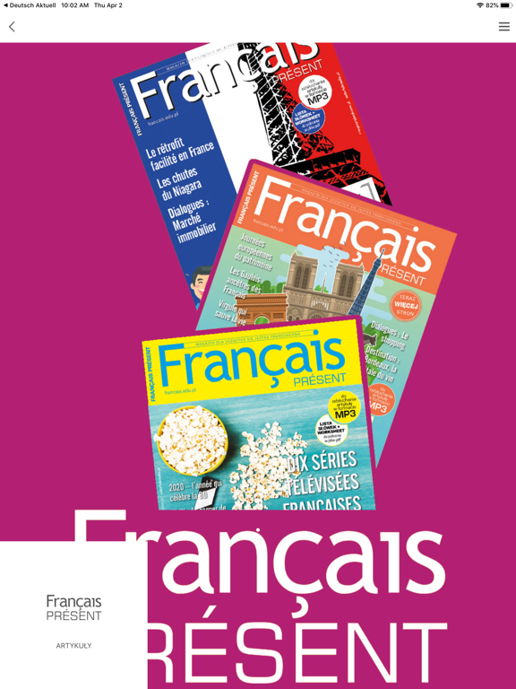 Ảnh chụp màn hình của Français Présent iPad 