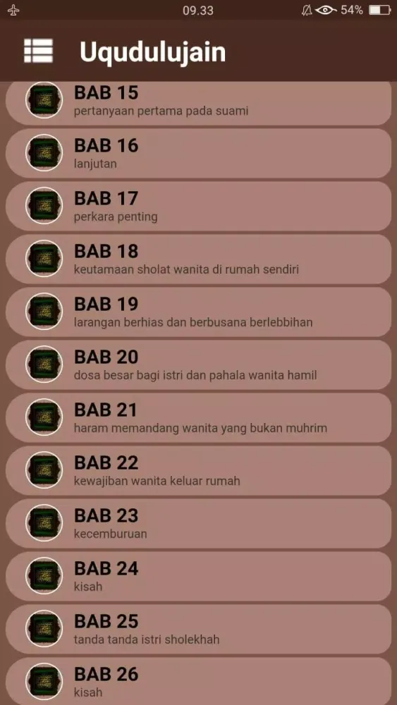 ภาพหน้าจอของ Uqudulujain/Kitab Rumah Tangga