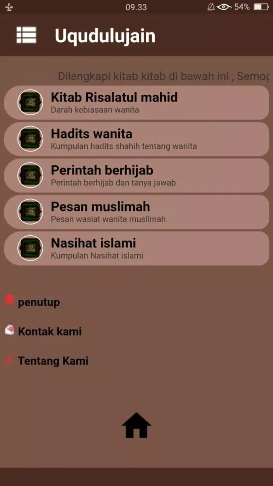 ภาพหน้าจอของ Uqudulujain/Kitab Rumah Tangga