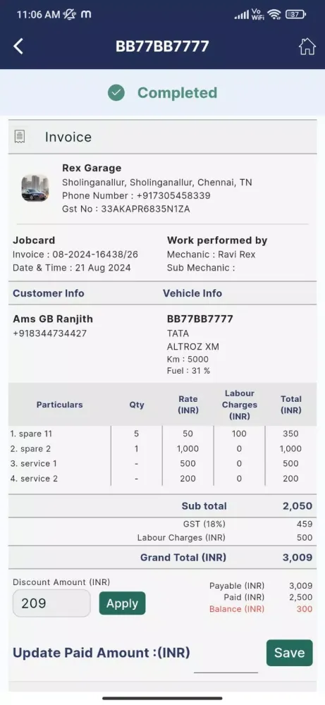 Zrzuty ekranu mVaaHna Private Mechanics app