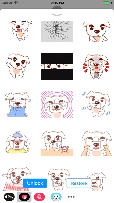 Tangkapan skrin Excited Dog Animated Stickers