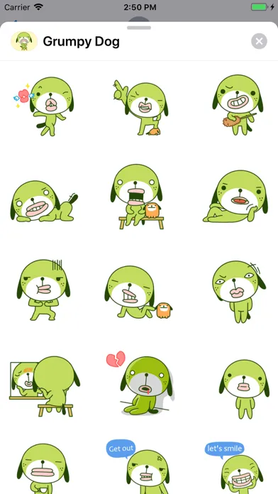 Ảnh chụp màn hình của Grumpy Dog Animated Stickers