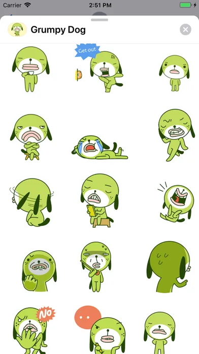 Ảnh chụp màn hình của Grumpy Dog Animated Stickers