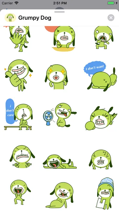 Ảnh chụp màn hình của Grumpy Dog Animated Stickers