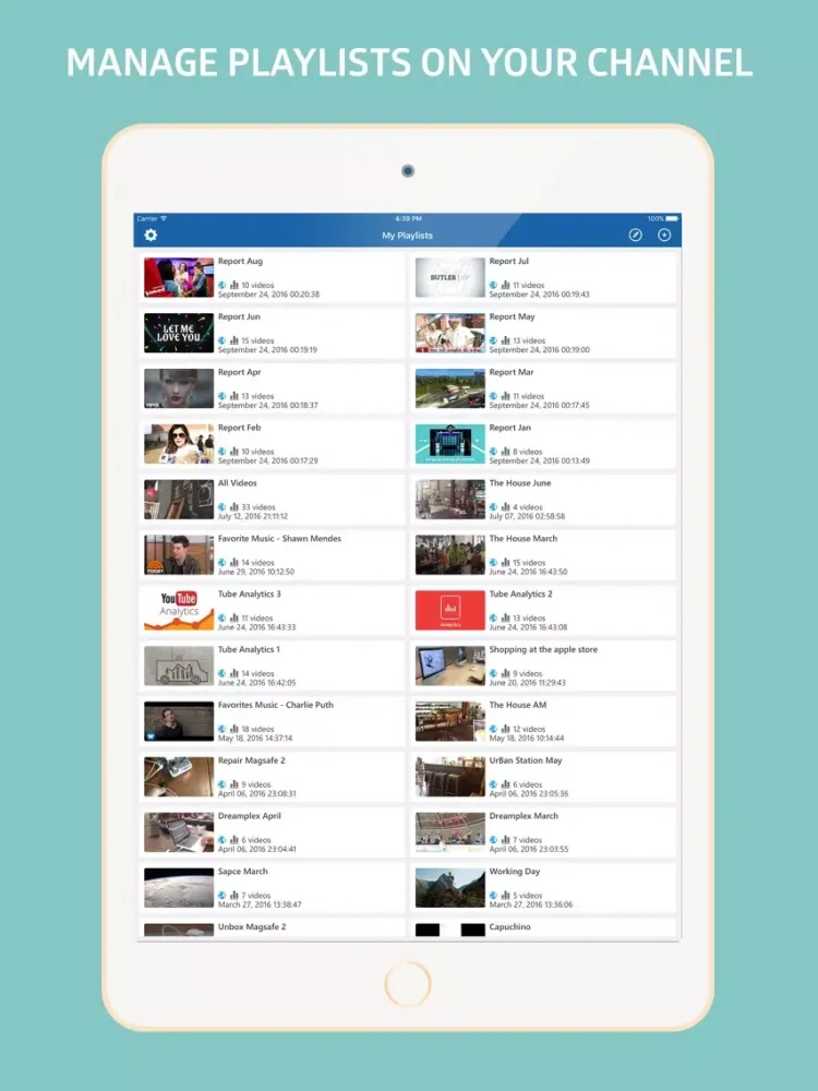 InstaReport: Instant Insights & Analytics Youtube iPad  Screenshots
