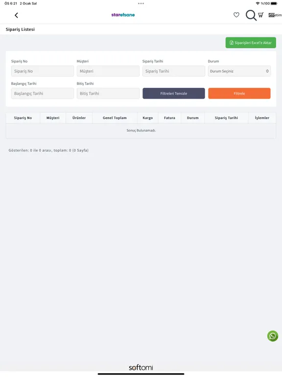 Capturas de pantalla de Starefsane Satıcı Paneli iPad 