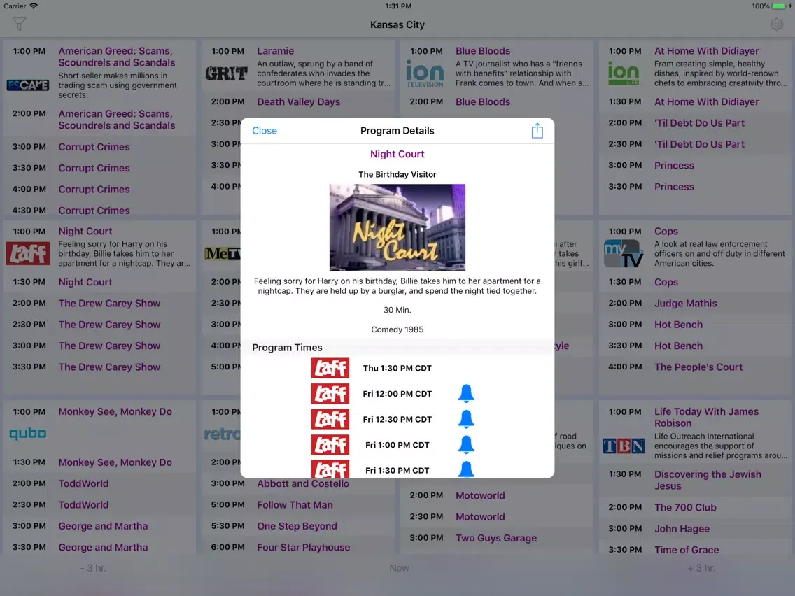Over-The-Air TV Channel Guide iPad  Ekran Görüntüleri