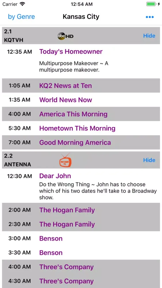 Over-The-Air TV Channel Guide Ekran Görüntüleri