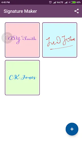 Capturas de tela do Signature Maker