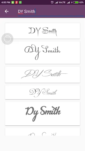 Capturas de tela do Signature Maker