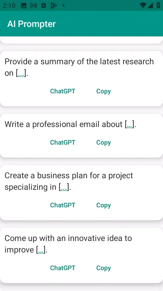 AI Prompter Screenshots