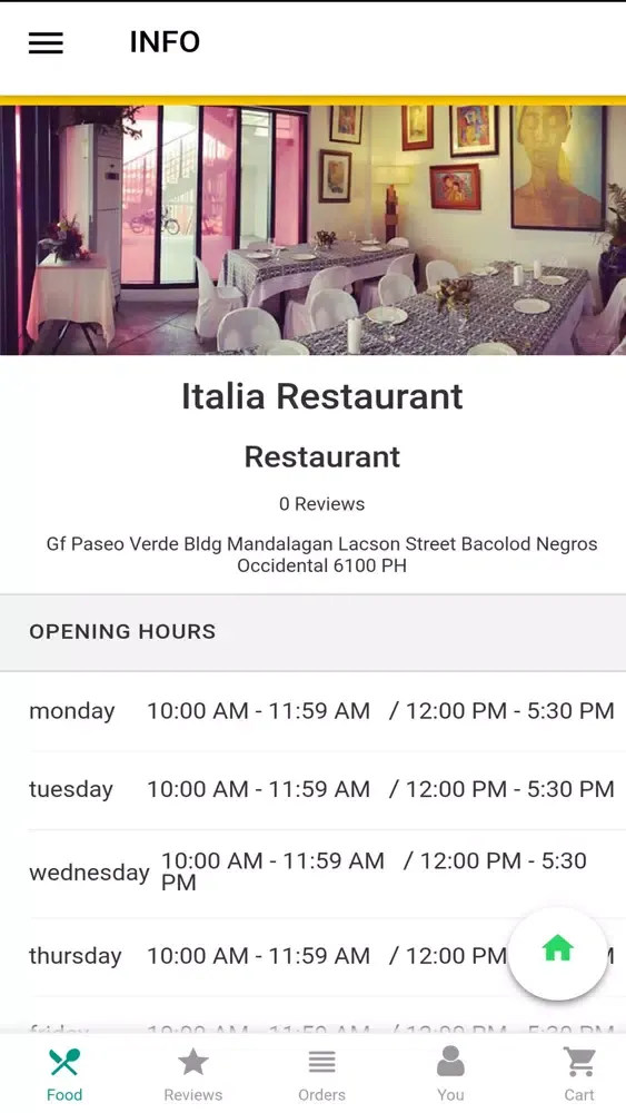 Ảnh chụp màn hình của iTalia Restaurant