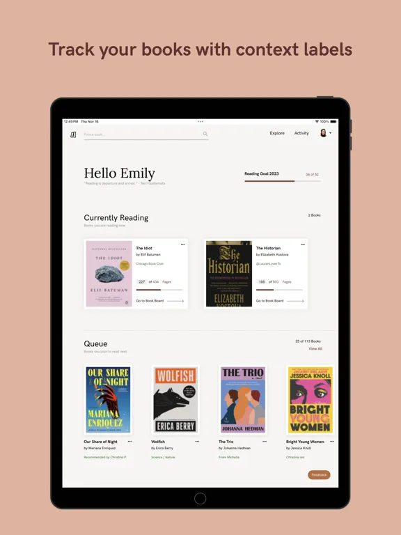 Italic Type: Easy Book Tracker iPad  Screenshots
