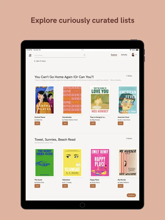Italic Type: Easy Book Tracker iPad  Screenshots