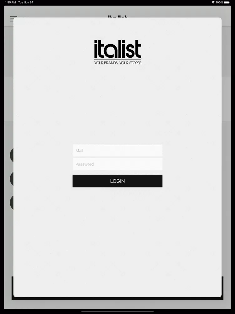 ภาพหน้าจอของ italist partner iPad 