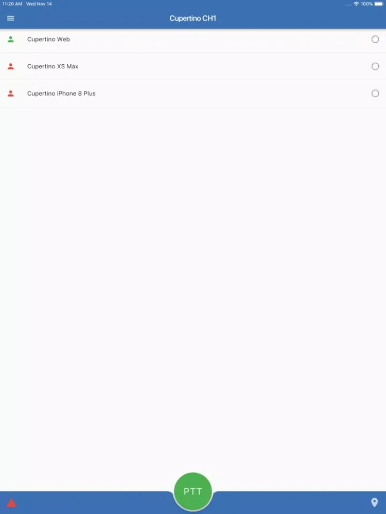 Ảnh chụp màn hình của iTALKPTT iPad 