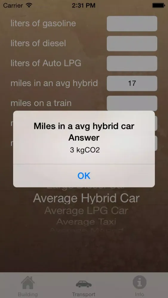 Capturas de pantalla de Carbon Footprint Calc