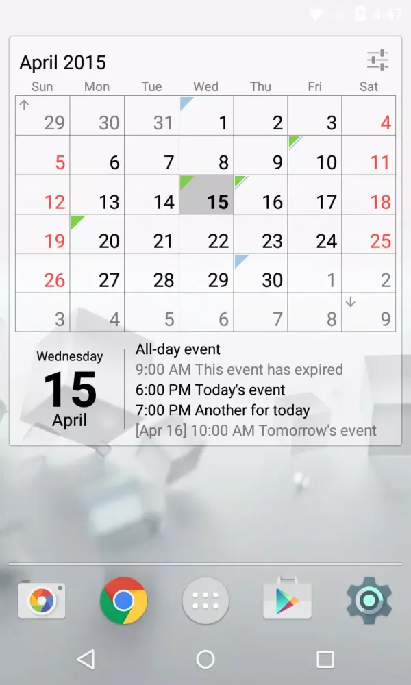 Capturas de pantalla de Calendar Widget