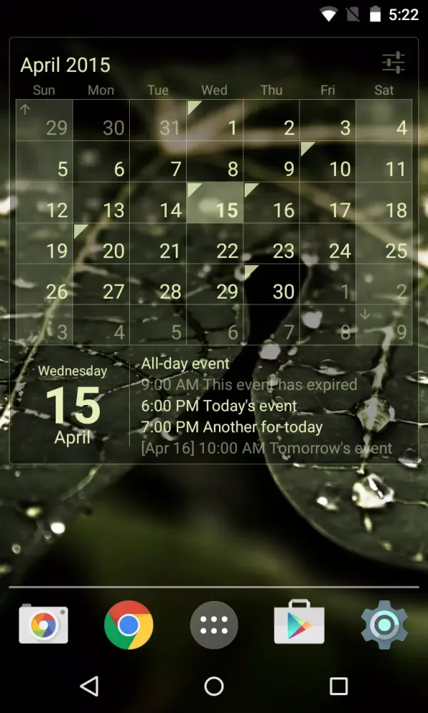 Capturas de pantalla de Calendar Widget