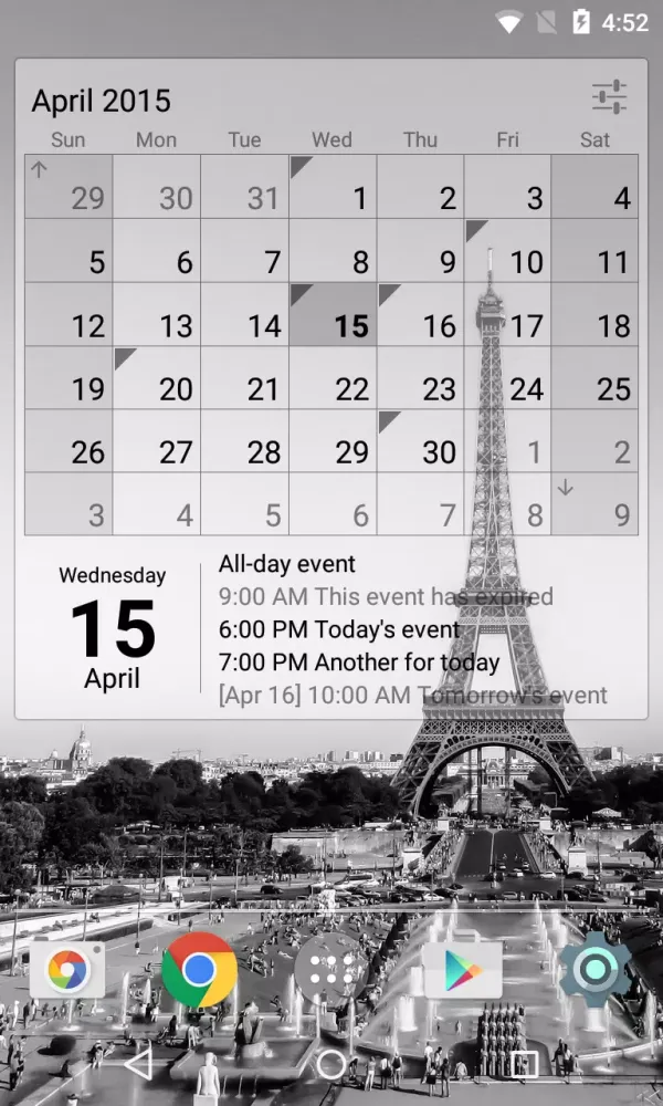 Capturas de pantalla de Calendar Widget