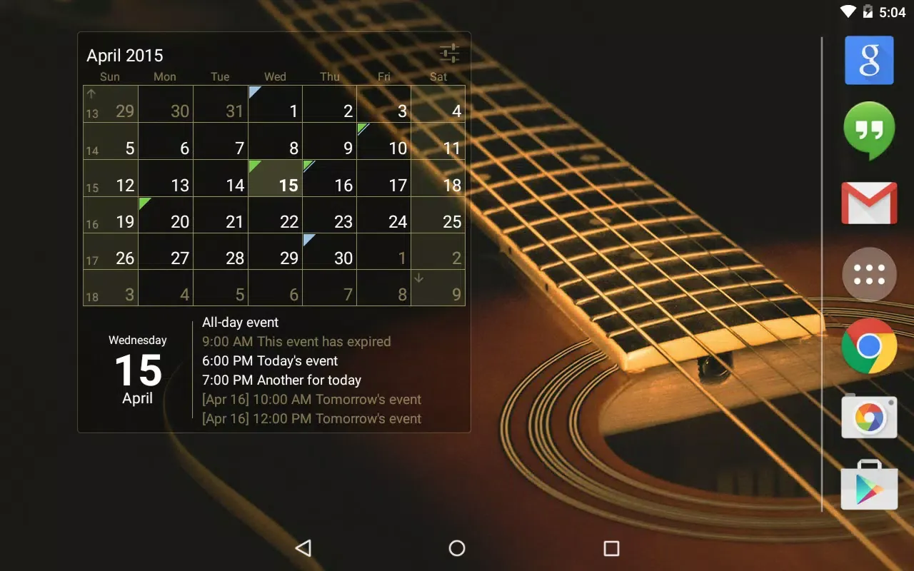 Capturas de pantalla de Calendar Widget