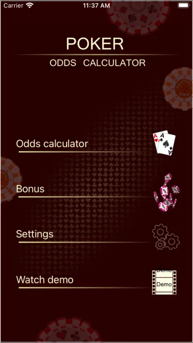 ภาพหน้าจอของ The Poker Calculator