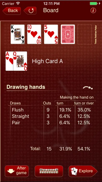 ภาพหน้าจอของ The Poker Calculator