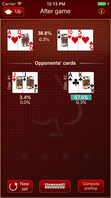 ภาพหน้าจอของ The Poker Calculator