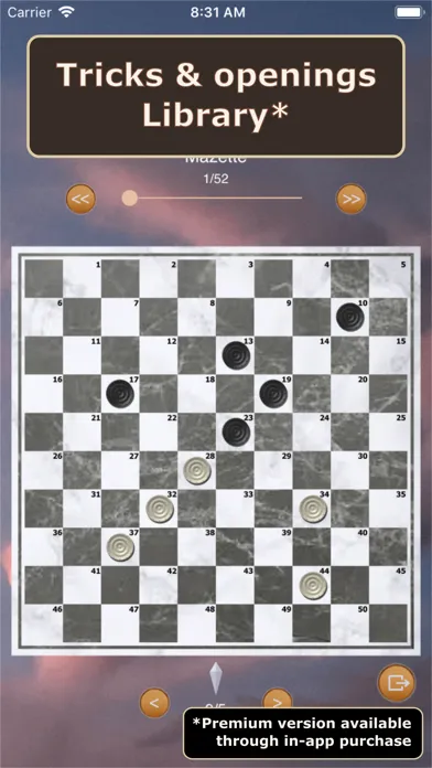 Captures d'écran de Checkers game