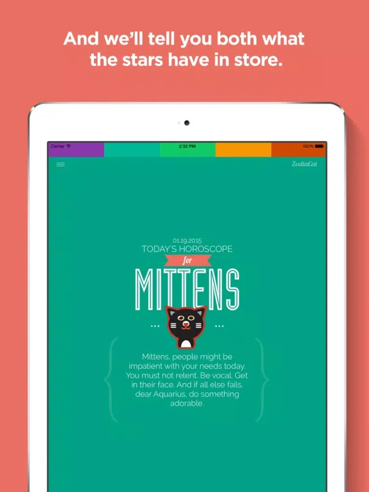 Tangkapan skrin ZodiaCat iPad 