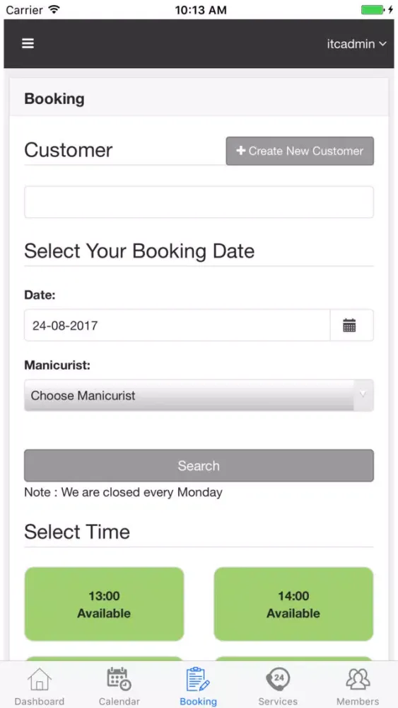 ITCBooking Screenshots