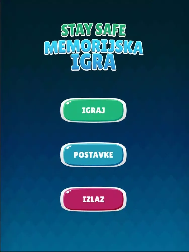 Tangkapan skrin Stay Safe memorijska igra iPad 
