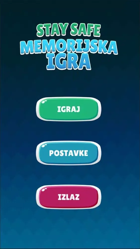Tangkapan skrin Stay Safe memorijska igra