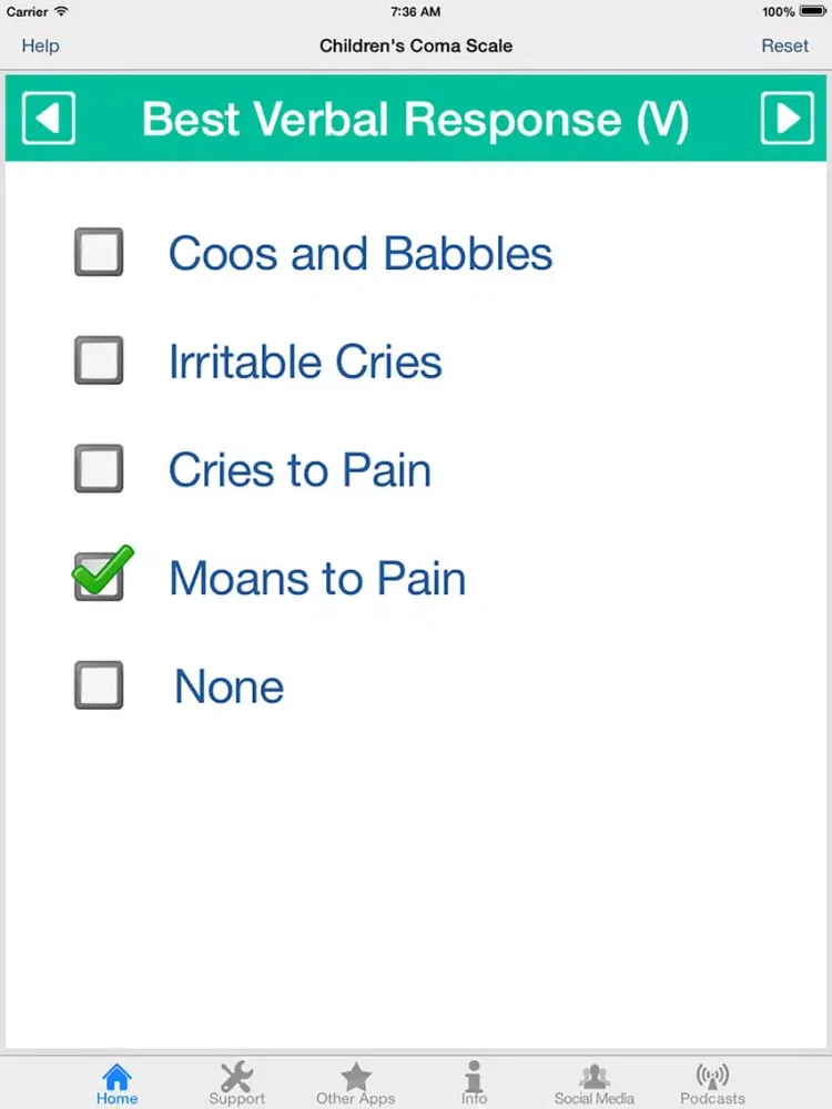 Capturas de pantalla de Children's Coma Scale iPad 