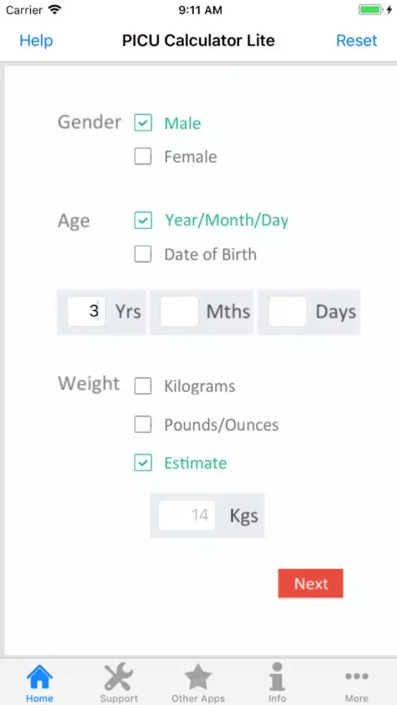 PICU Calculator Lite سکرین شاٹس