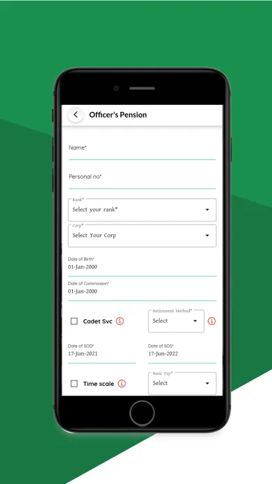 Estimated Pension Calculator Screenshots