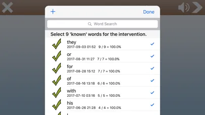 Zrzuty ekranu Sight Word Intervention