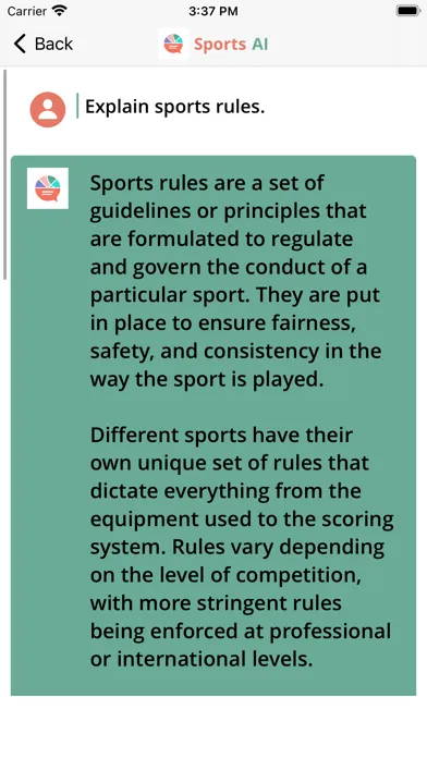 Tangkapan layar Sports AI - Ask Anything